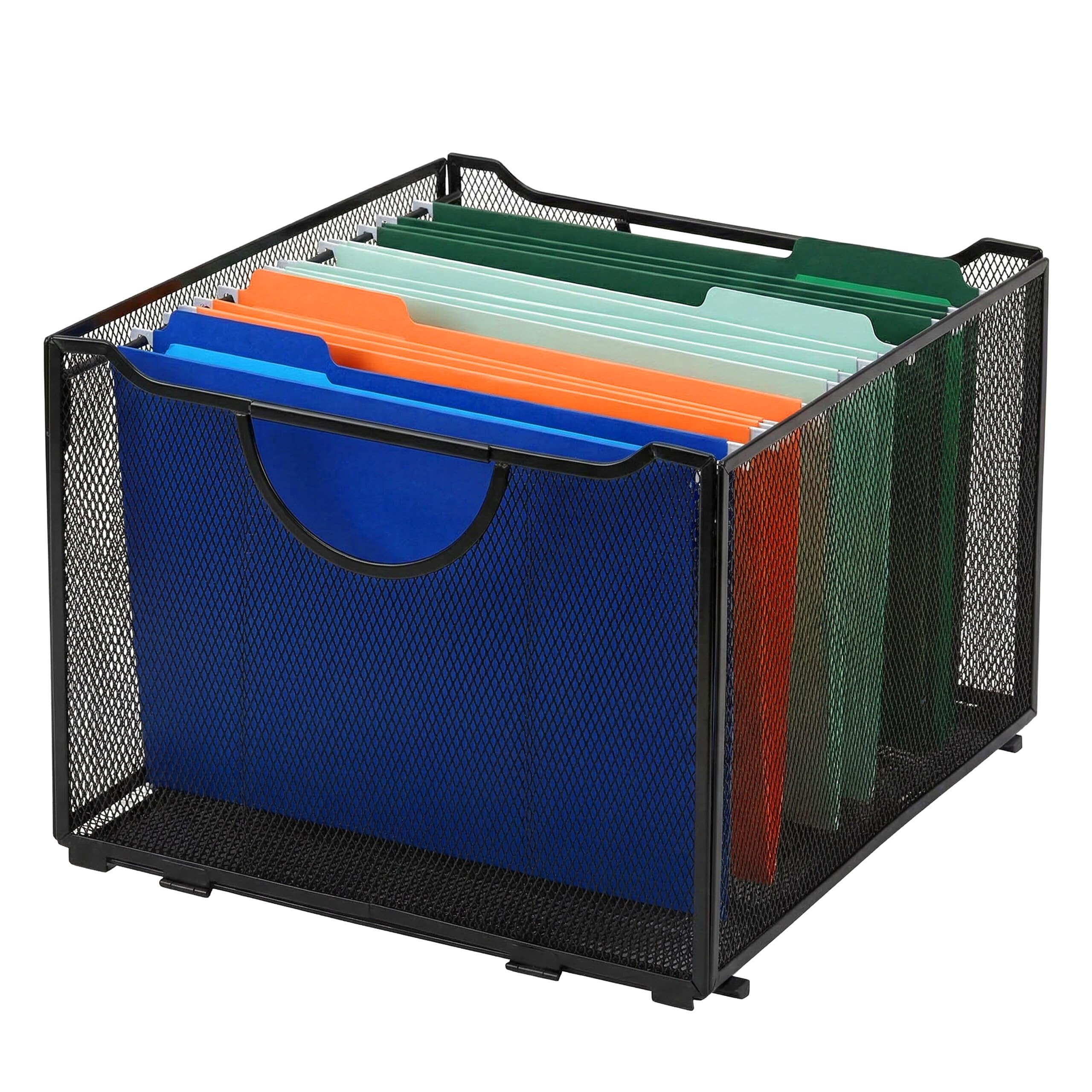 Relaxdays Hängeregister Box, Hängemappen, HxBxT: 26 x 39 x 34 cm, mit Griff, Stahl, stapelbare Büro Aktenbox, schwarz