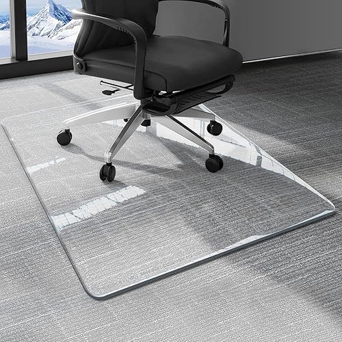 Tapete para silla de oficina de 48 x 36 pulgadas para alfombra, resistente, transparente, protector para silla de escritorio, se puede utilizar en