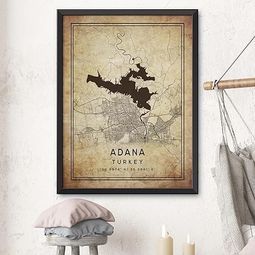 Miniatura 3 de Mapa de Adana, Turquía, Vintage Western (16x20)