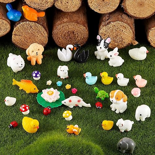 100 piezas de mini resina con dijes de pato, figura de pato en miniatura, figura de animal pequeño, micropaisaje, acuario, casa de muñecas, adorno