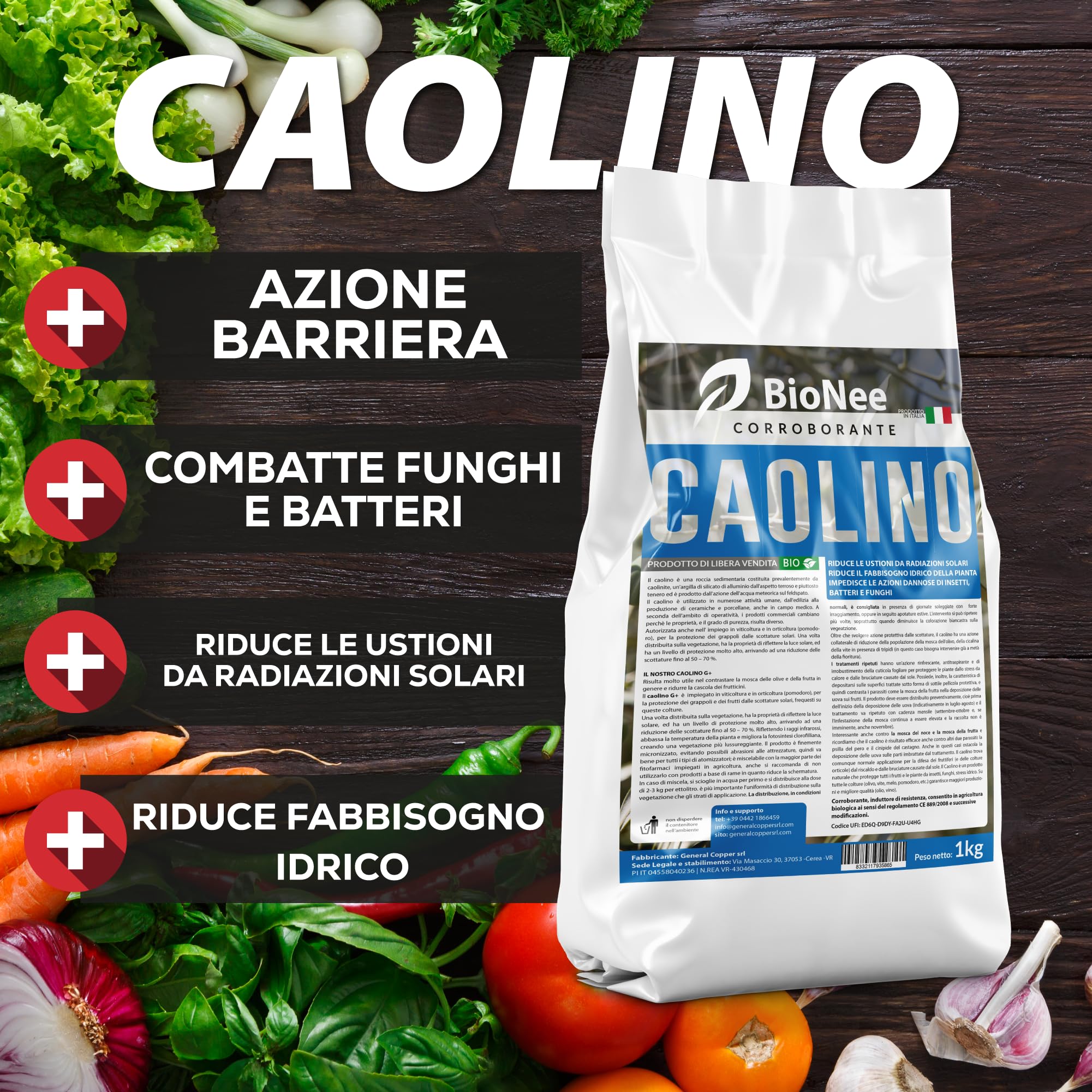 Caolino corroborante potenziatore difese naturali MOSCA DELL'OLIVO (25 kg)
