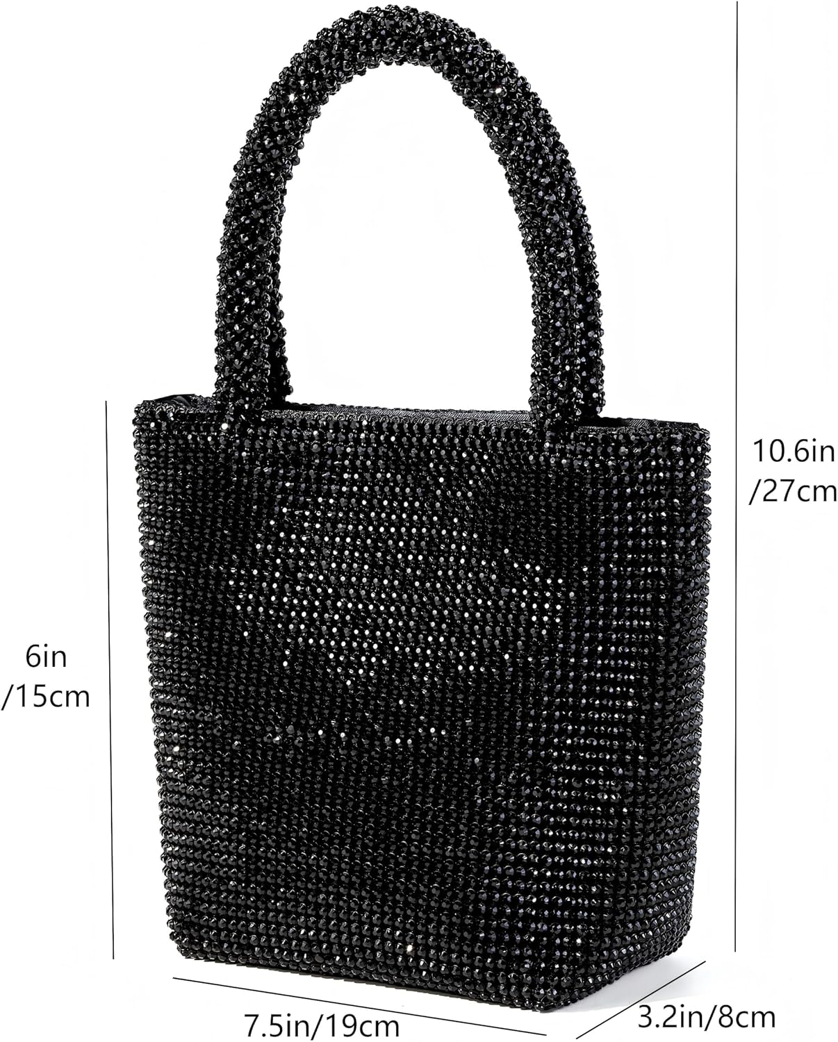 Evening Bags Women Handbag Clutch Purses for Ladies Formal Dressy Wedding Sparkling Party Cocktail Prom Wristlet Handbag Mini Tote Bag Black - Image 4