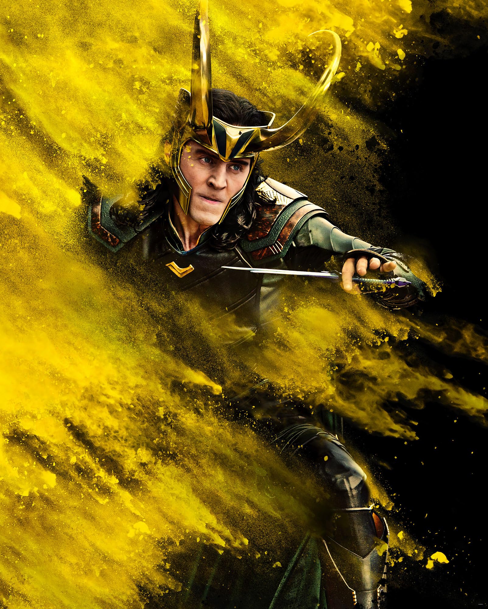 Komar Marvel Non-Woven Photo Wallpaper - Loki Yellow Dust - Size 200 x 250 cm - Children's Wallpaper, Colourful - Image 2