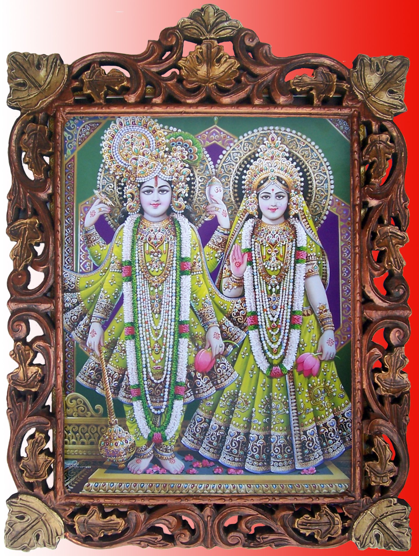 Amazon.co.jp: 木製クラフトフレームに入ったラダークリシュナの