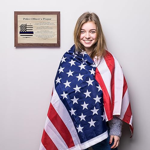 Miniatura 4 de AMERICAN LUXURY GIFTS Police Officer’s Prayer - Motivational Wall Decor 10x8 Unframed, Inspirational Thin Blue Line Print for Rustic Home, Office,