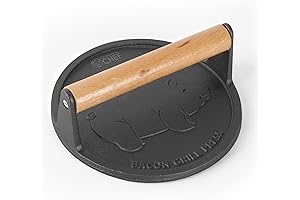 Pre-Seasoned Cast Iron Press with Easy Grip Wooden Handle