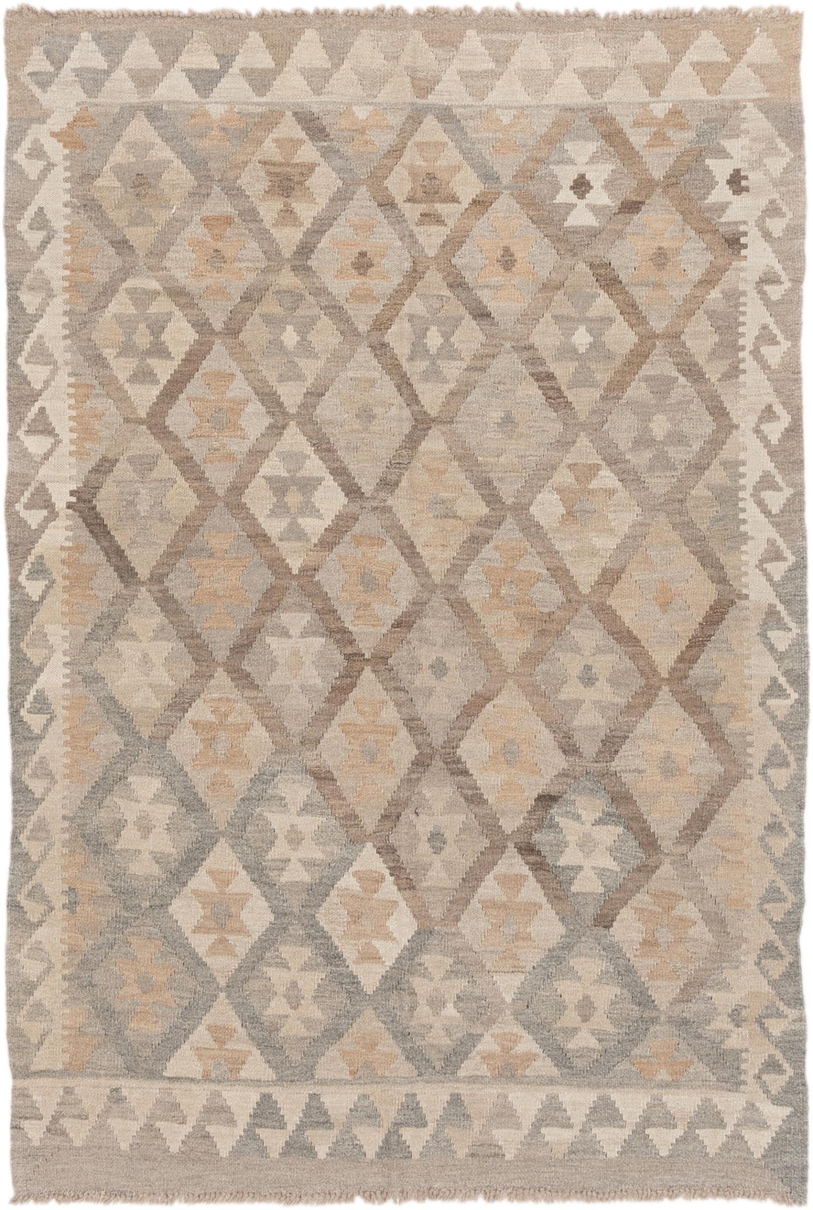 Tapis d'Orient Kilim Afghan tissé à la main en laine pour un salon authentique