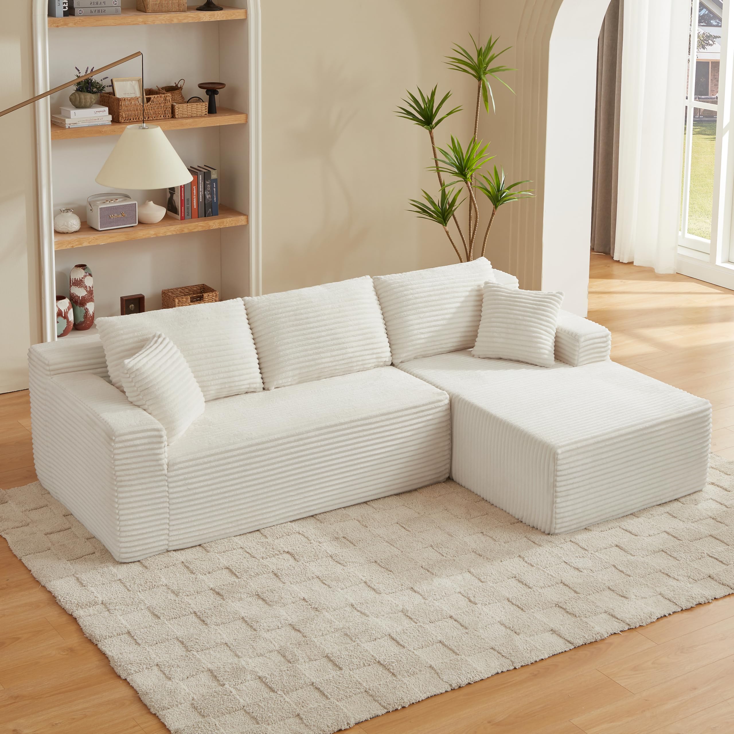 Sofá Seccional Modular en L con Chaise Oversize 3 Asientos | Memory Foam, Para Sala de Estar, Chaise Oversize, Diseño Modular, 3 Secciones