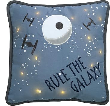 Lambs & Ivy Star Wars Signature Galaxy LED Light-Up Decorative Throw Pillow