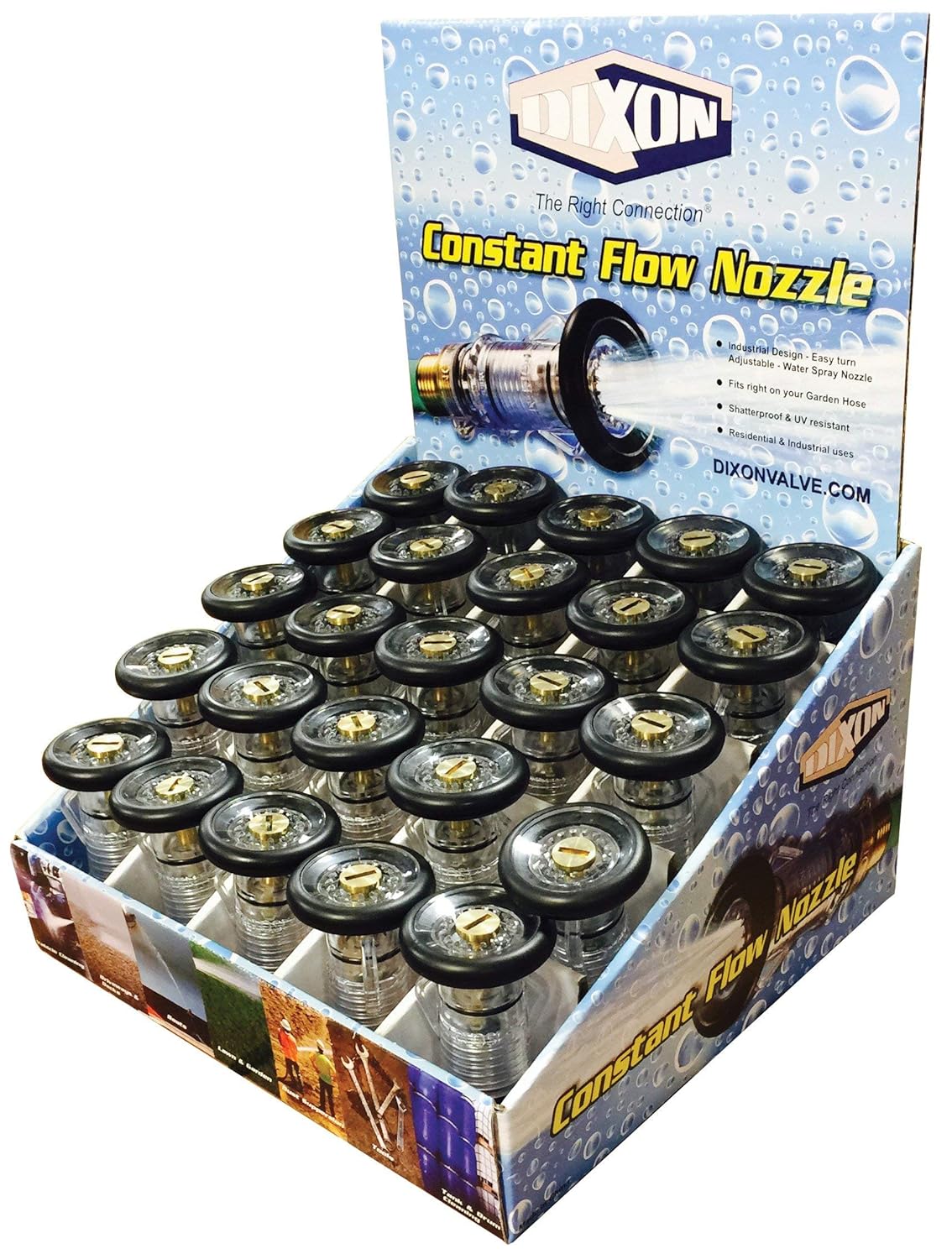 Dixon CNB75GHT-GD 3/4" GHT Clear Poly Nozzle Counter KIT, Sold 25/CASE ONLY, 1 GPM Maximum Flow Rate