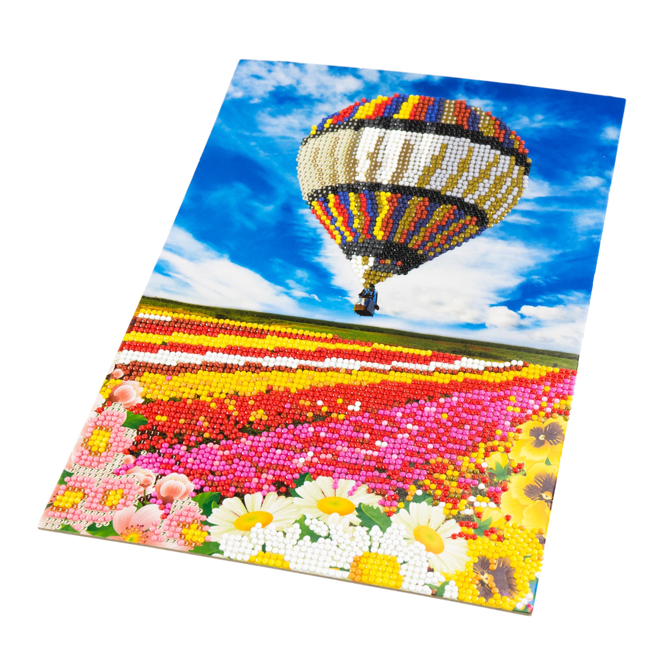 DIAMANTINY Level Up – Landscape Heißluftballon – Diamond Painting Set Mit 3D-Edelsteinen – 21x29,5 Cm – Für Erwachsene & Kinder Ab 8