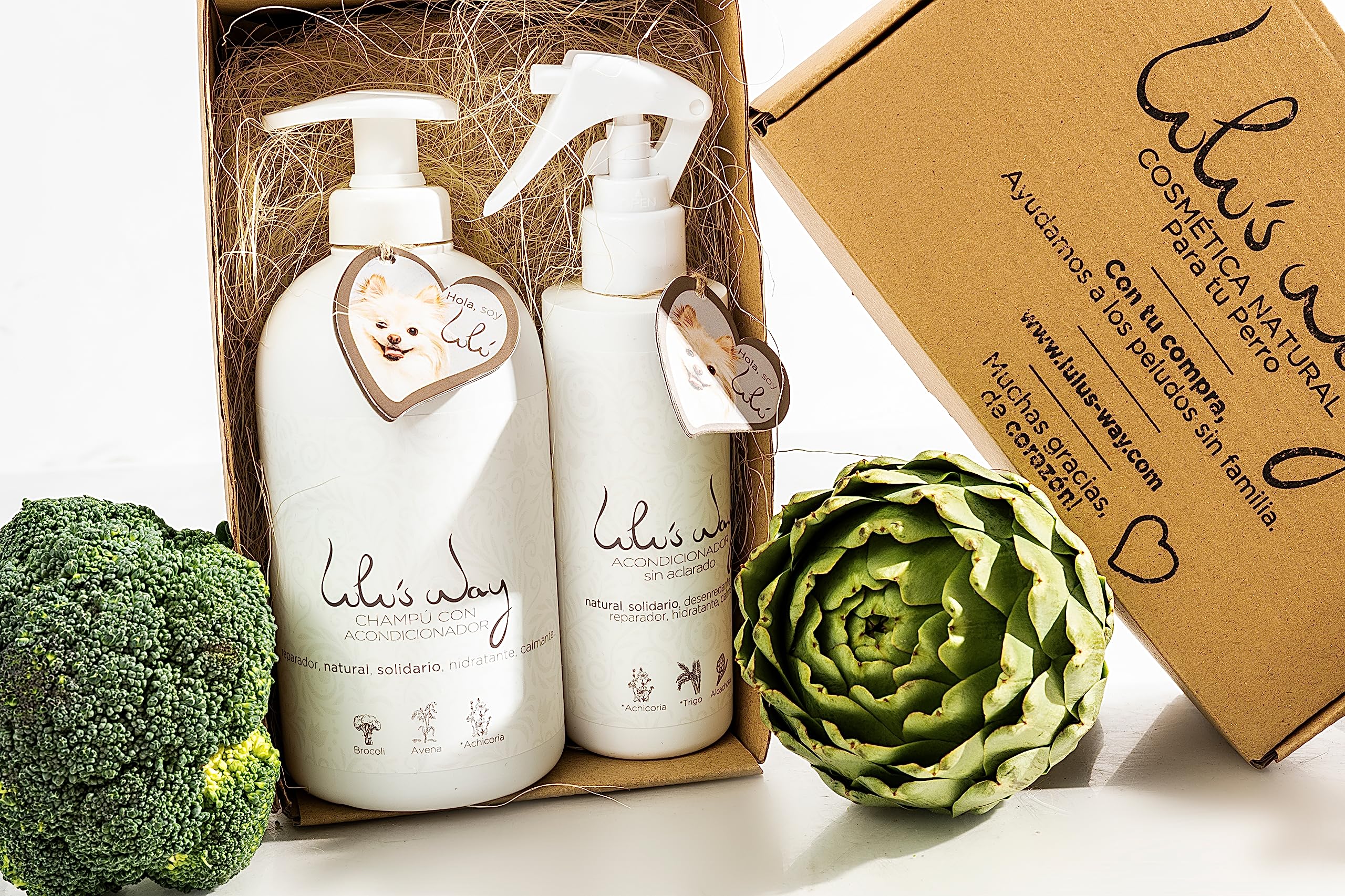 Lulu’s Way Champú para Perros + Acondicionador Perro - Piel Sensible y Dermatitis sin alérgenos, sin parabenos - Vegano, Natural - Todas Las Razas