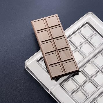 Polycarbonate Chocolate Bar Mold - Luxury Design - 43mL 10 piece for Chocolate, Candy, Baking, Bars PPL1
