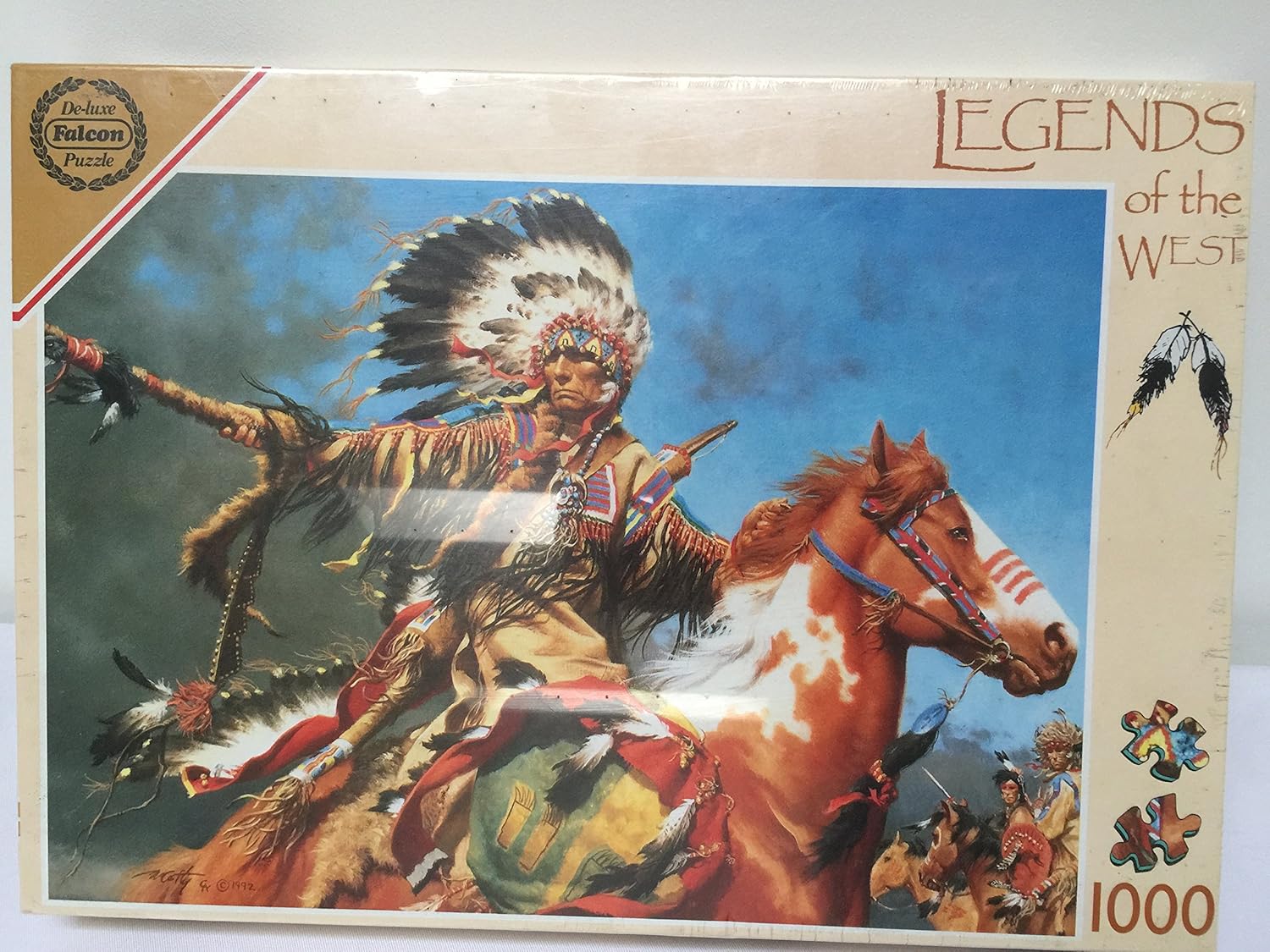 FALCON 1000 PIECE JIGSAW PUZZLE LEGENDS OF THE WEST SIGHTING THE