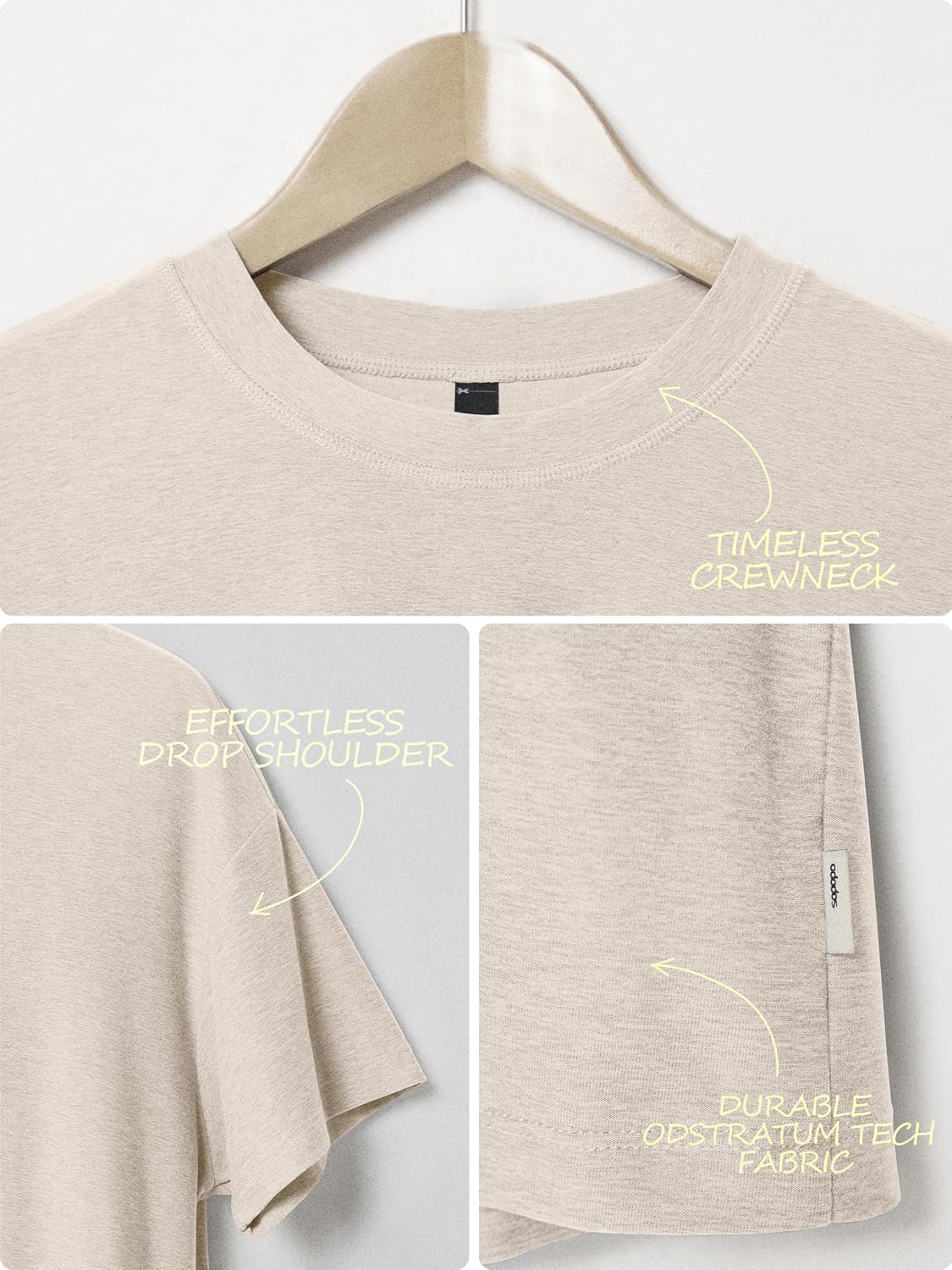 ODODOS Women's Oversized Performance Tee - Ultra Soft odSTRATUM Tech Short Sleeve Relaxed Top Crew Neck T-Shirts