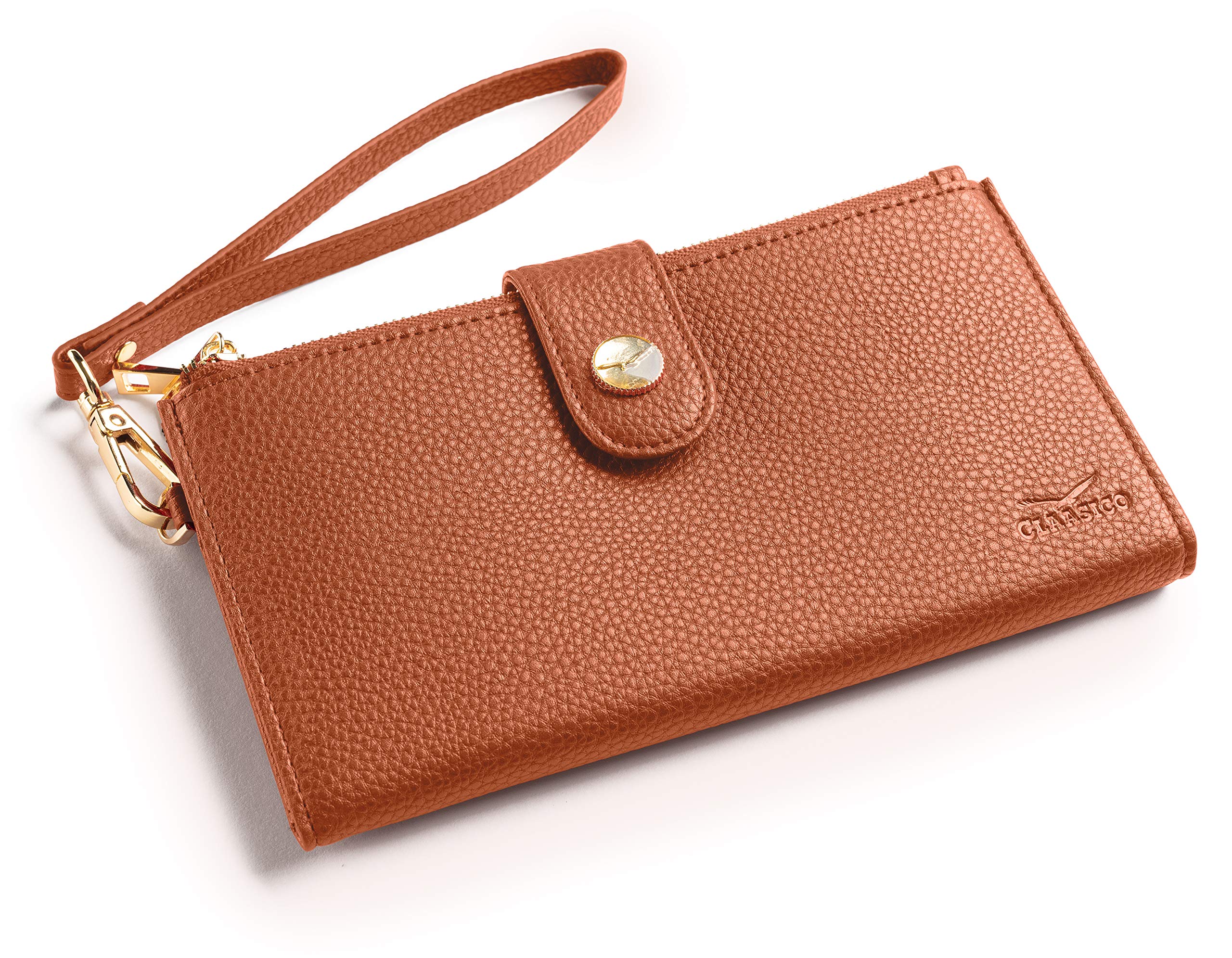 Women’s RFID Wristlet Wallet & Phone Holder | Multi Credit Card Bifold Organizer w/Zipper Pockets & Sweetly Packed in Gift Box