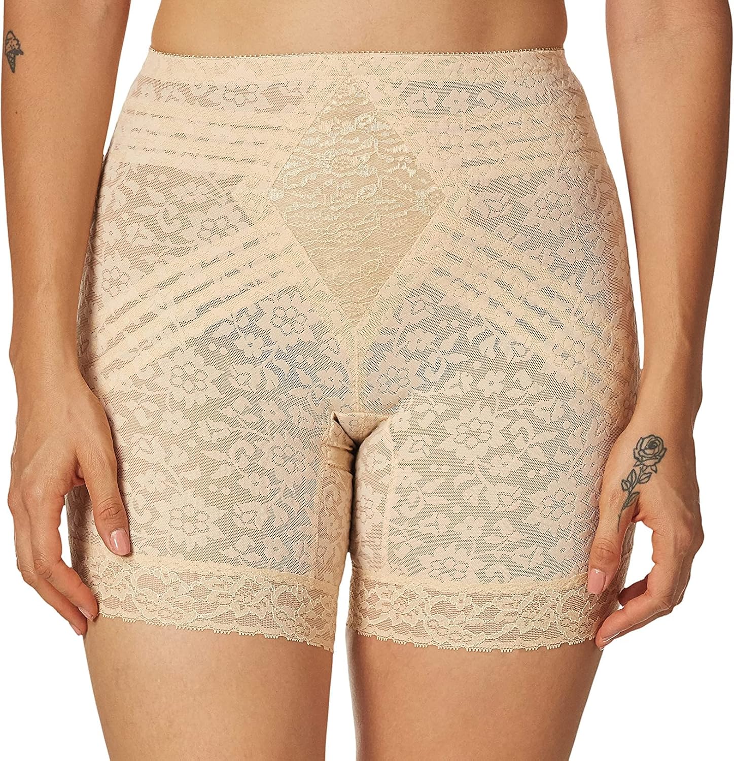 Rago Style 6797 | Waistline Lace Thigh Slimmer | Firm to Extra Firm Shaping | Lacette Lace | Made in USA