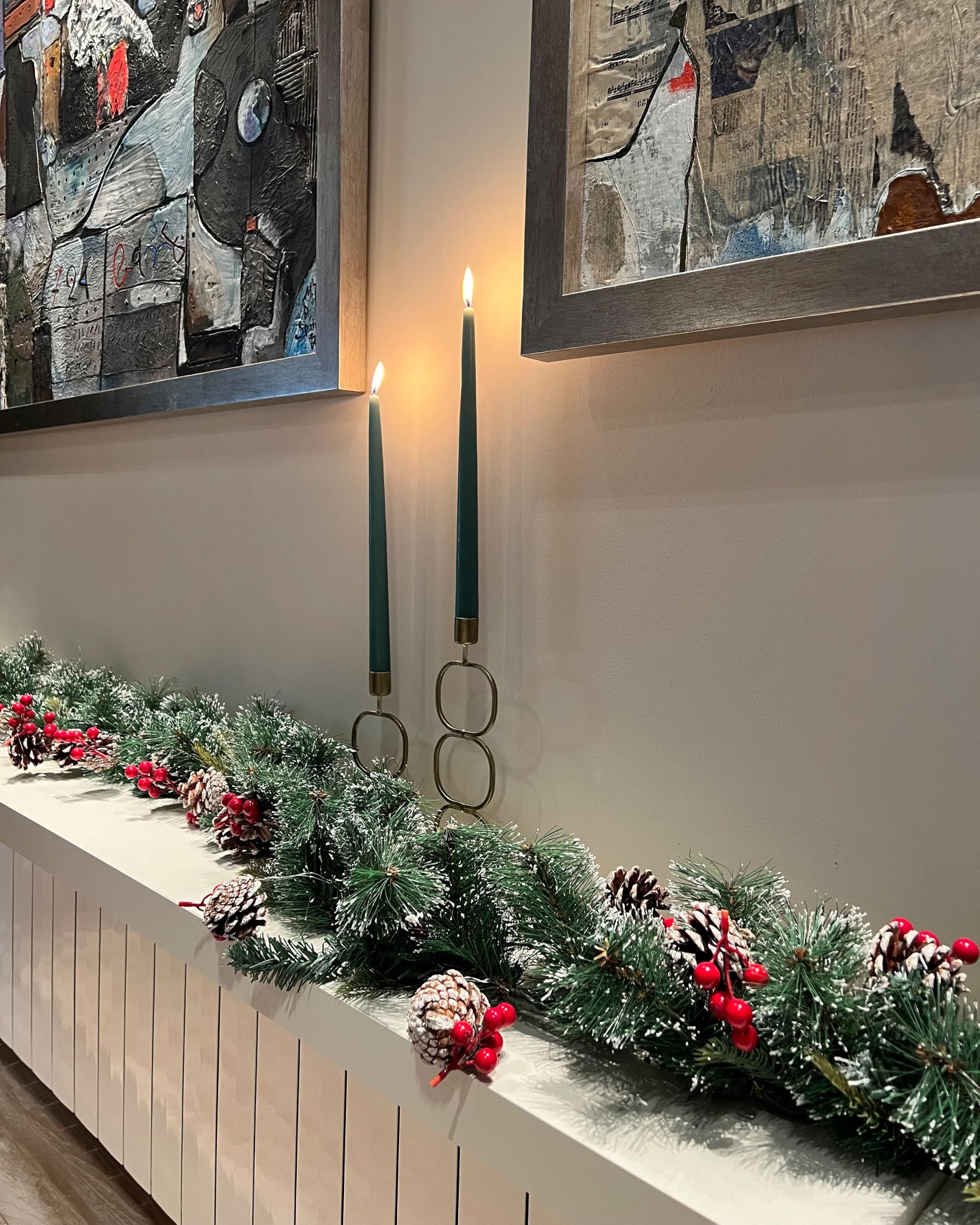 Künstliche Weihnachtsgirlande mit Beleuchtung Schnee 270 cm Indoor grün Paimio