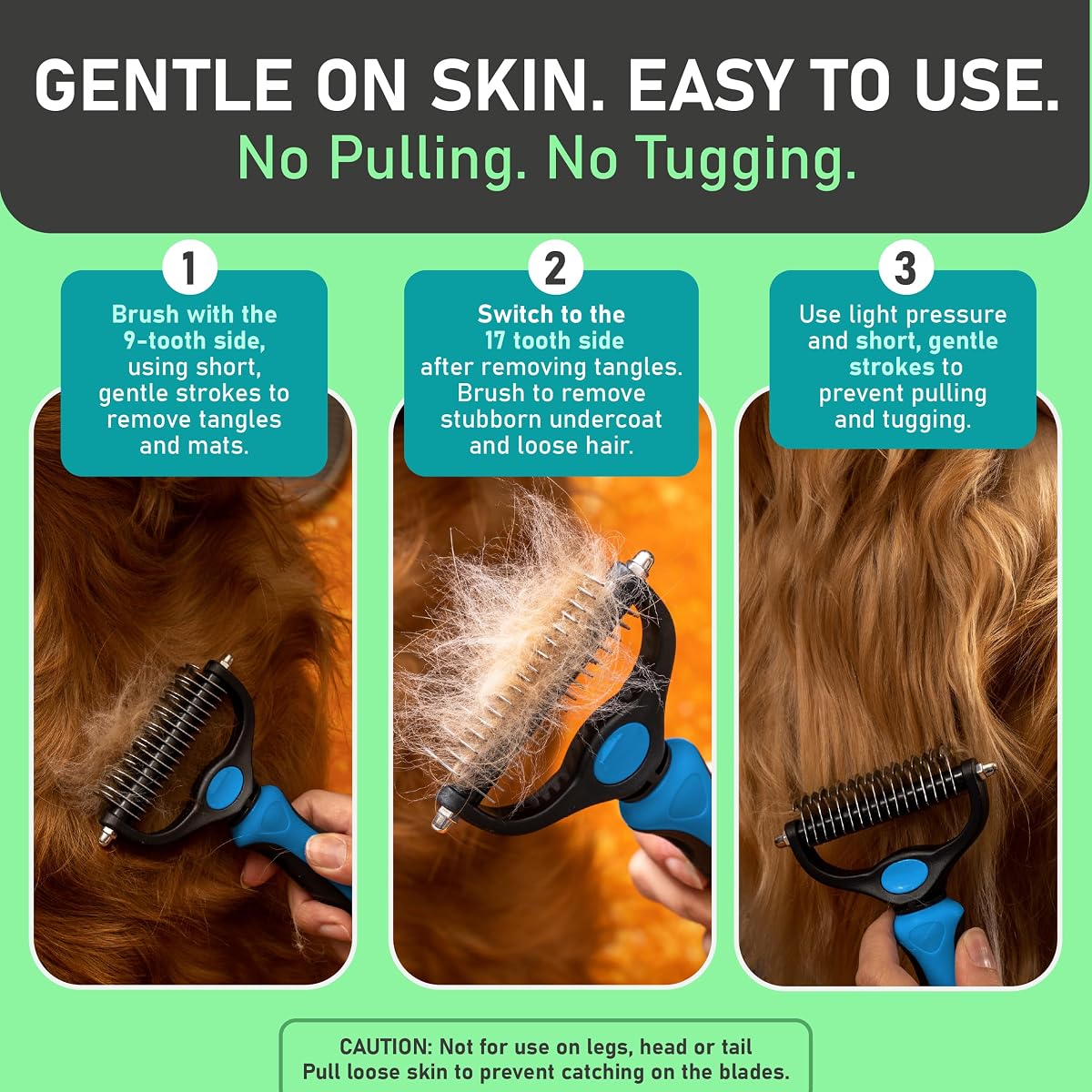 Maxpower Planet Dog Grooming Rake, Deshedding Undercoat Brush, Dogs & Cats Blue Large image 1