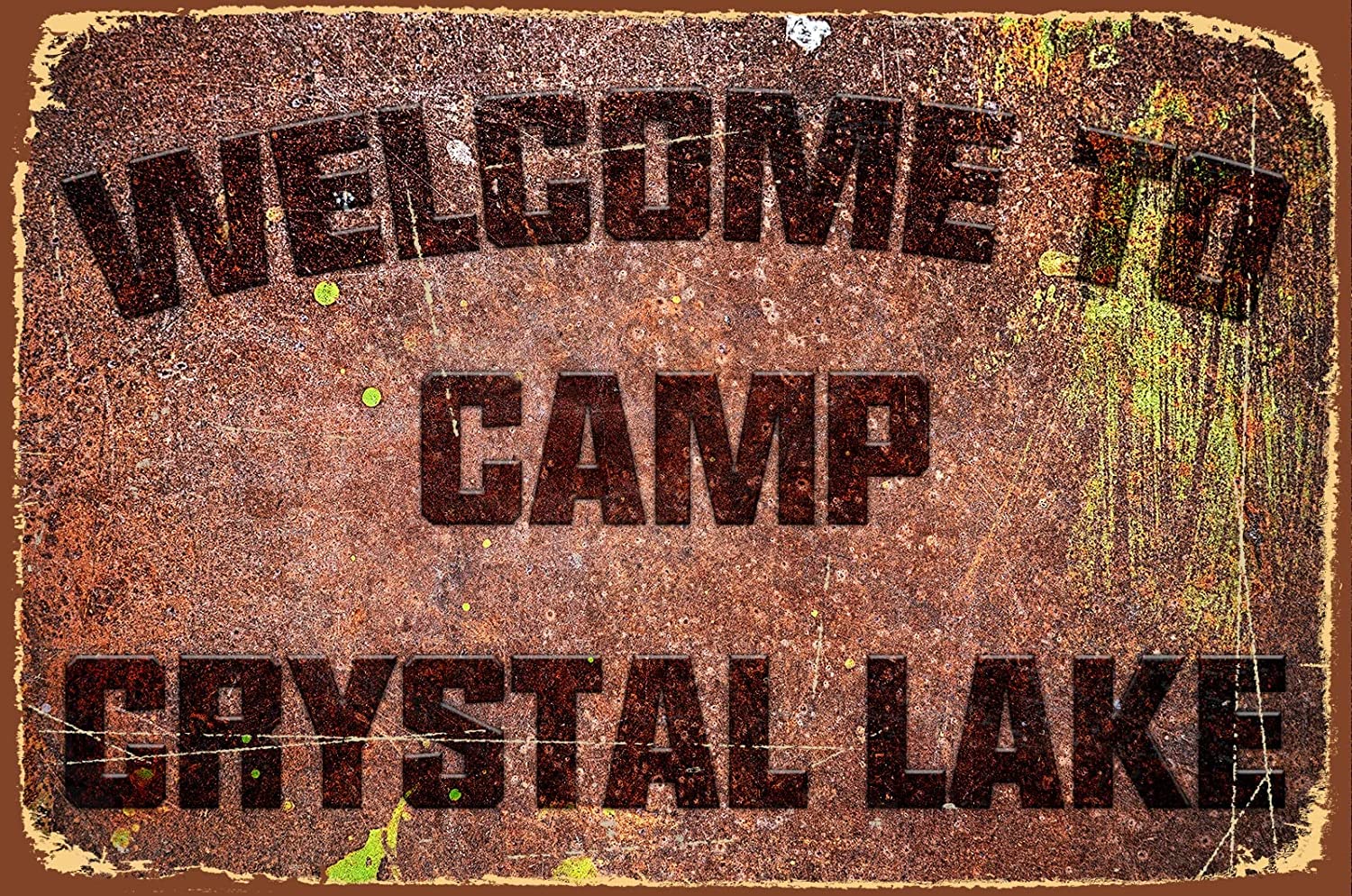 Camping Signs Friday The 13th Metal Sign Welcome to Camp Crystal Lake Tin Sign Wall Poster Decor Funny Retro Bar Coffee Pub Gift Wall Decor Sign 8x12 Inch