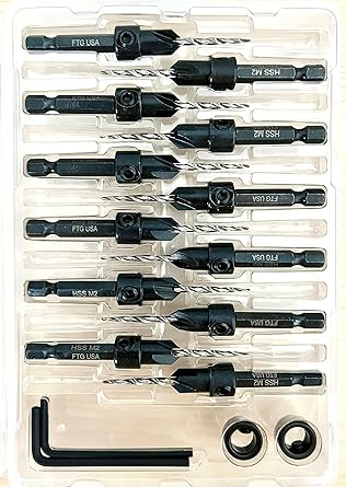 FTG USA Countersink Drill Bit Set 12 Pc #4 (7/64