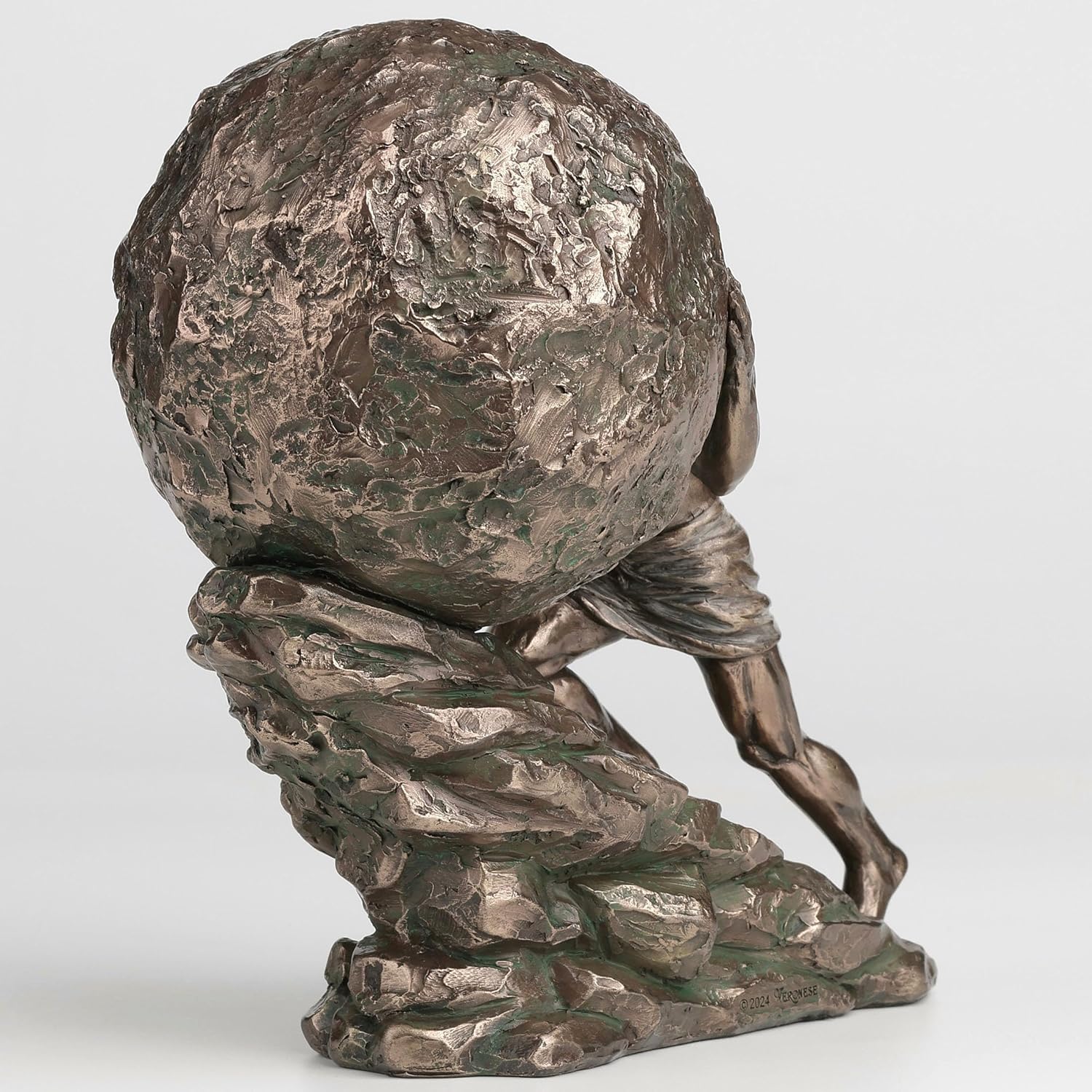 Veronese Design 6 3/4 Inch Sisyphus and His Eternal Punishment Pushing Boulder Cold Cast Resin Bronze Finish Statue