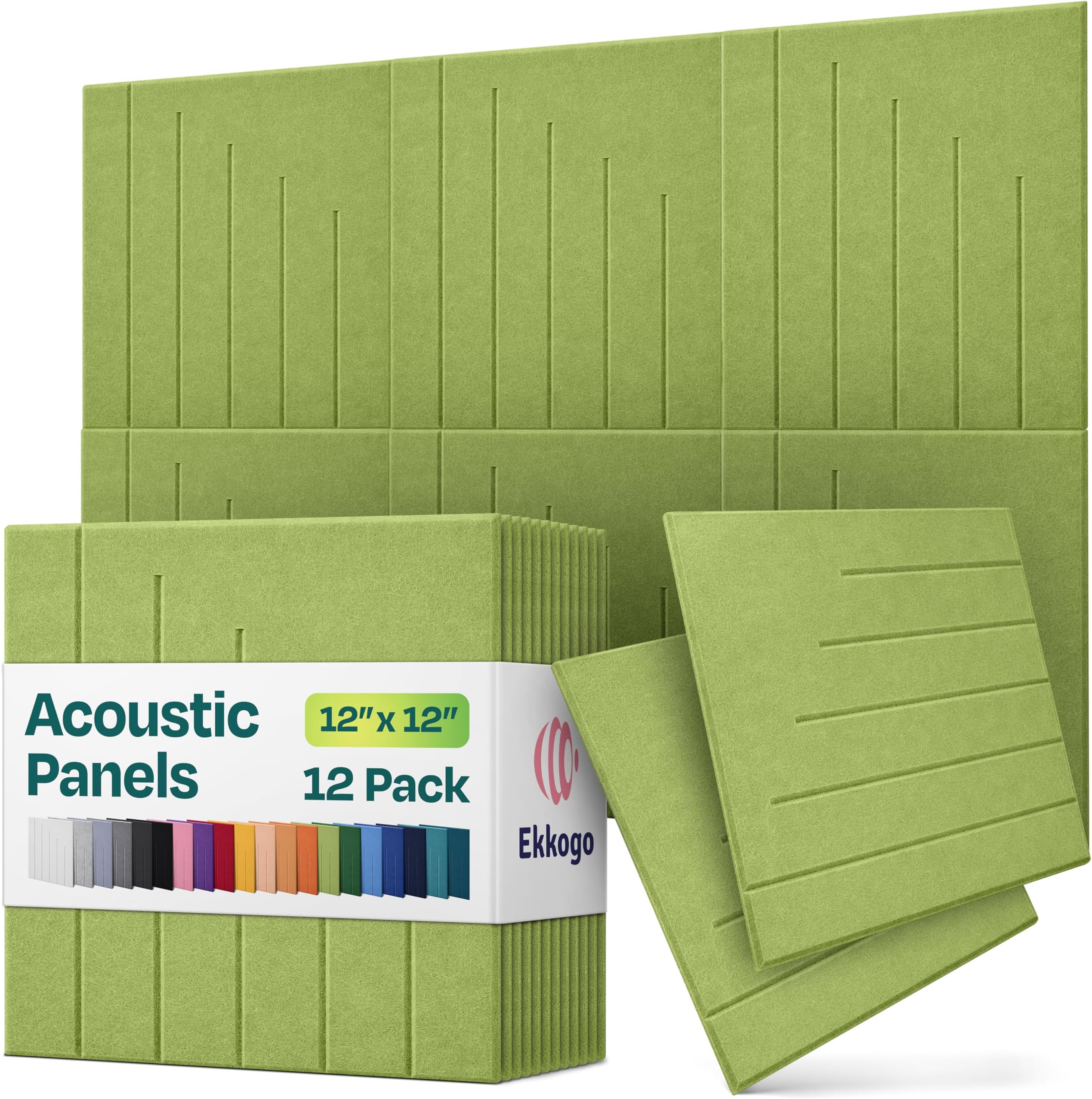 Ekkogo carve 3 Square Poly-fiber Beveled (12 Pack) 30cm Gin Green