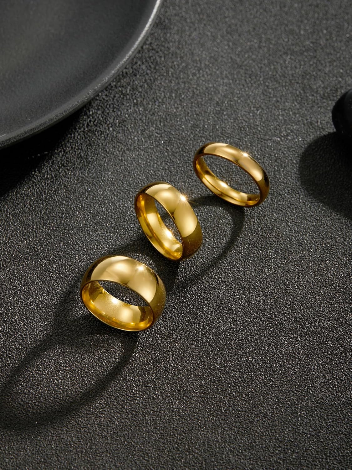 Stainless Steel Rings for Men Women Gold Plated Wedding Band Rings 4MM 6MM 8MM Domed High Polished Mens Ring Comfort Fit 6-13 - Image 7