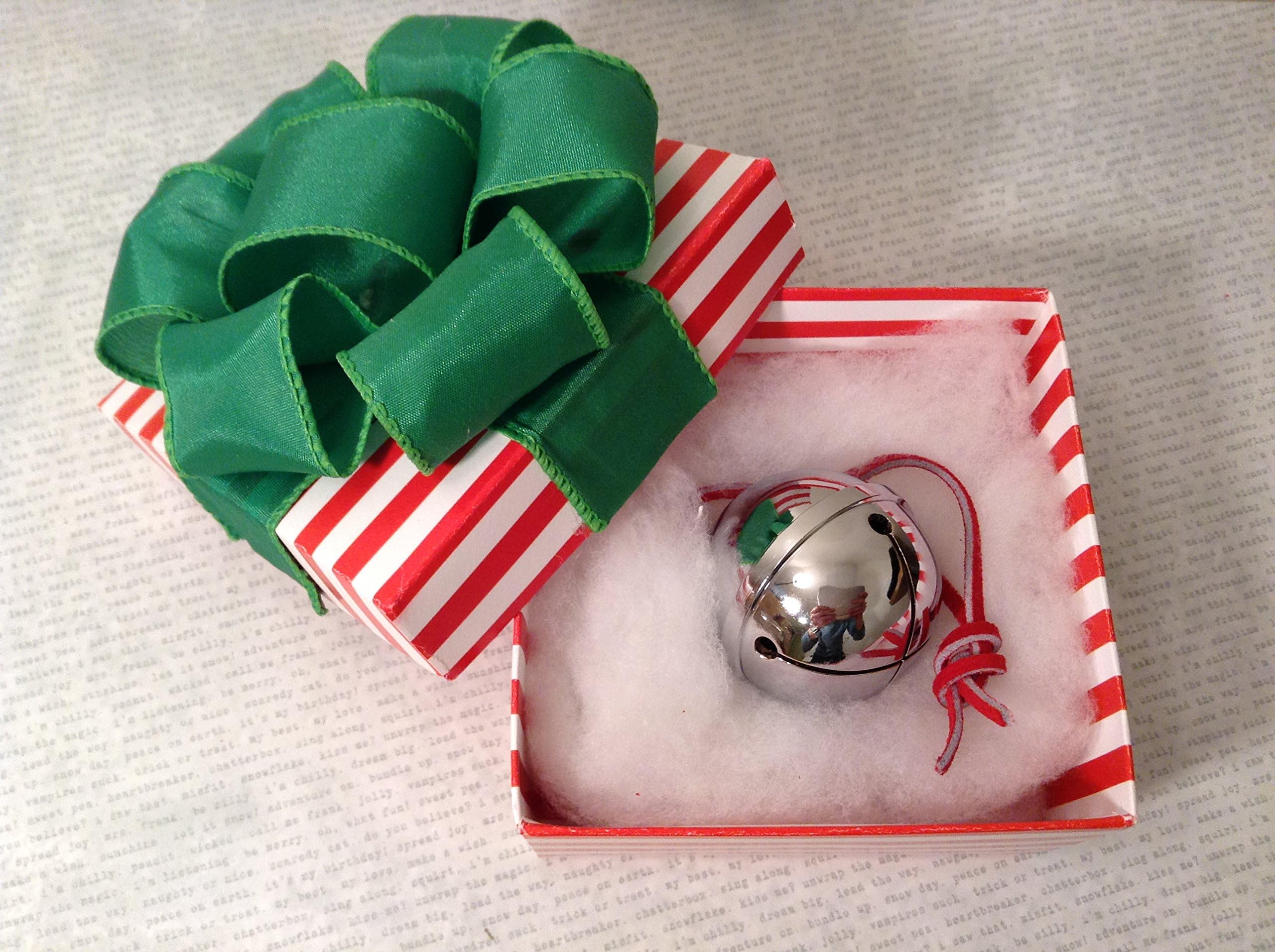 Polar Sleigh Bell in Hand Folded Origami Box Express From Elf Works Lane