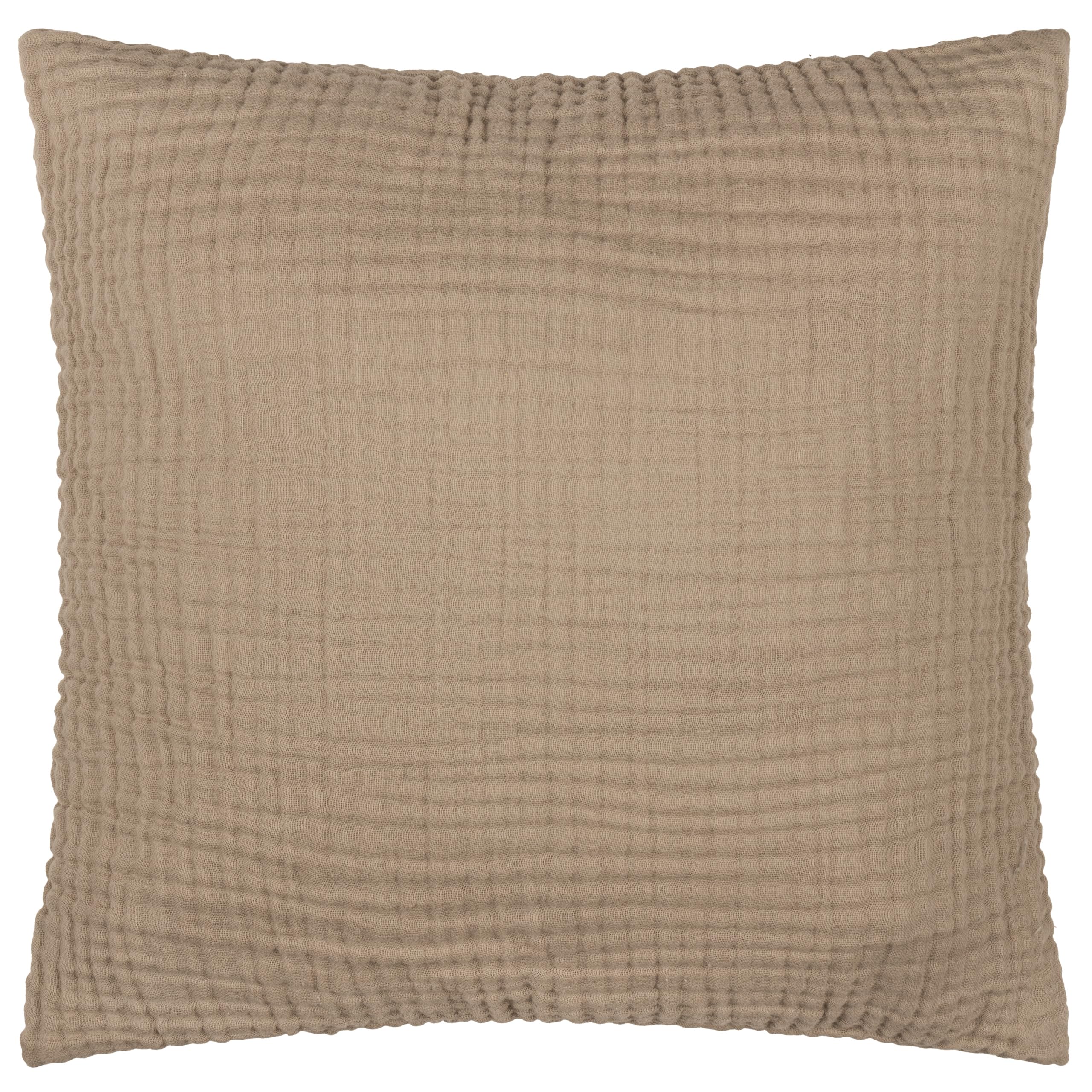 Yard Mole Furn Lark Cushion Cover – Soft Minimalistic Textured Muslin Cotton Decorative Case ( – 45X45cm)