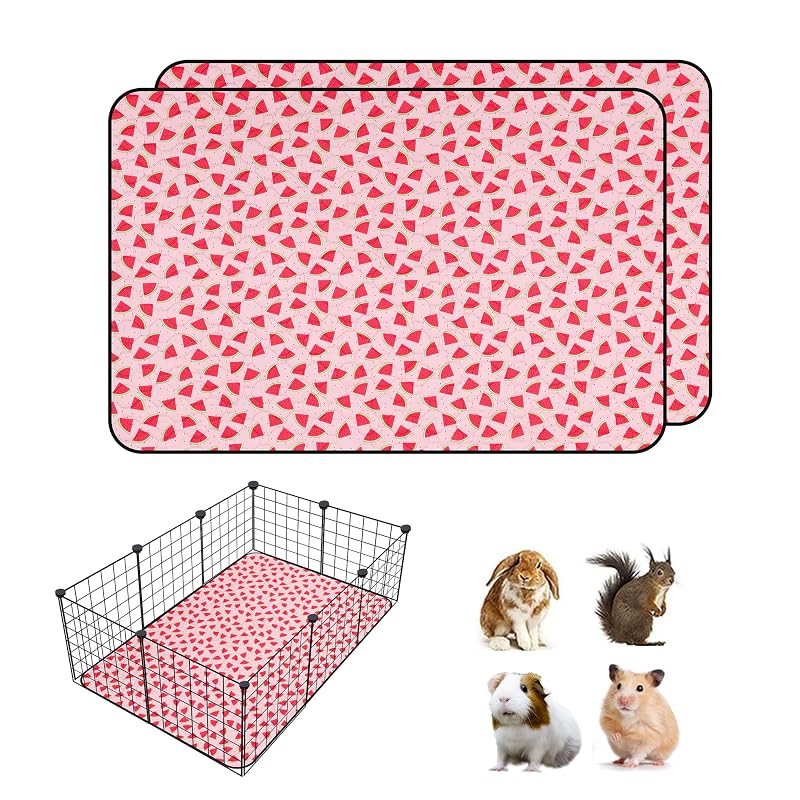 Forração reutilizável para gaiola de pequenos animais LWYMX, impermeável, Watermelon, 91,44 x 60,96 cm, pacote com 2