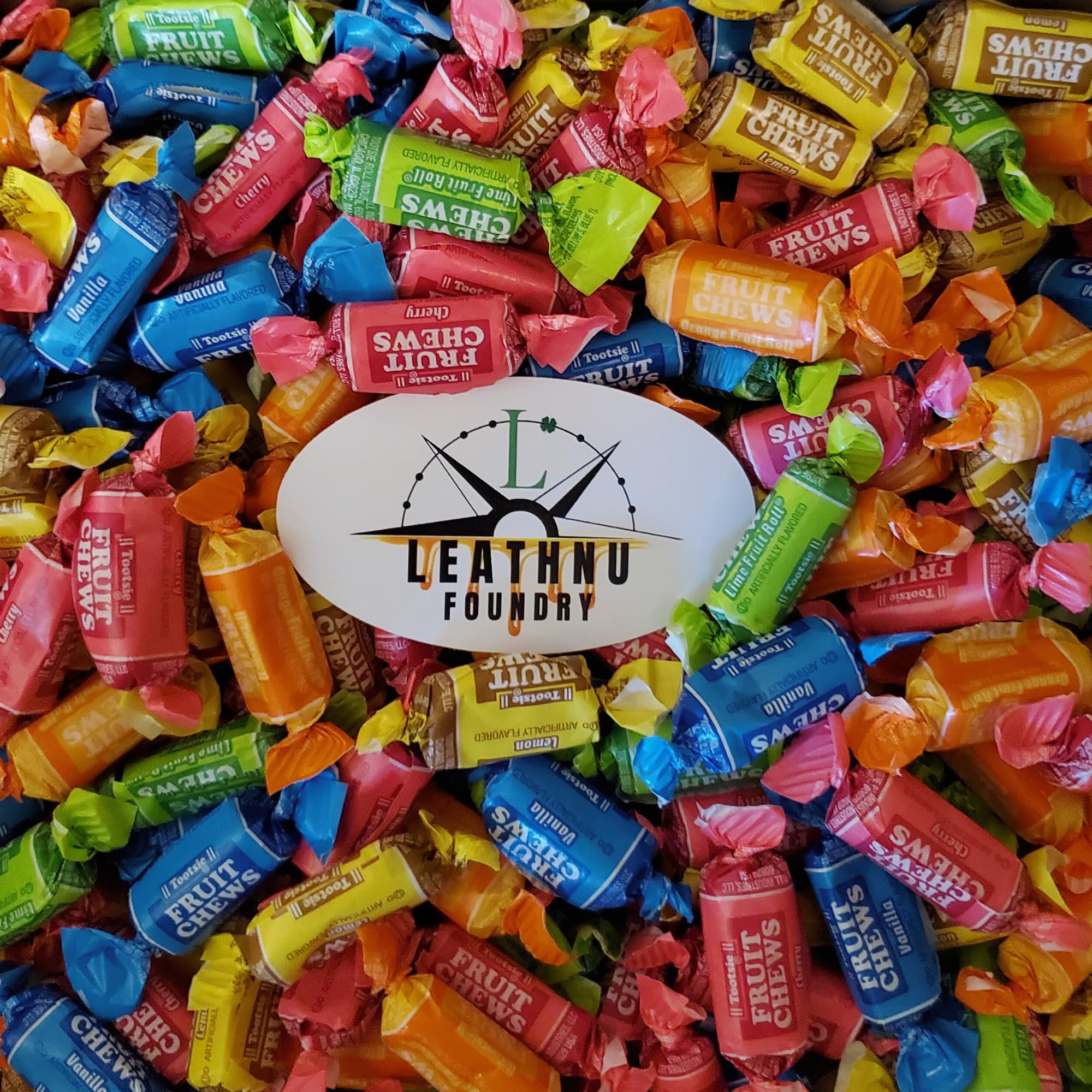 Tootsie Fruit Chews - 1 LB - Sweet Cherry, Lime, Lemon, Orange, and Vanilla, Individually Wrapped, Fresh! Packaged in a Re-sealable Bag by Leathnu Foundry