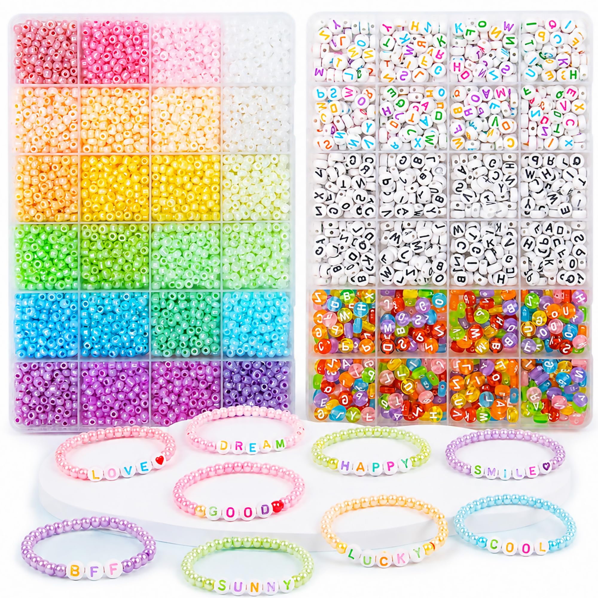 MiuCo Friendship Bracelet Making Kit for Girls, Jewellery with Letter Beads