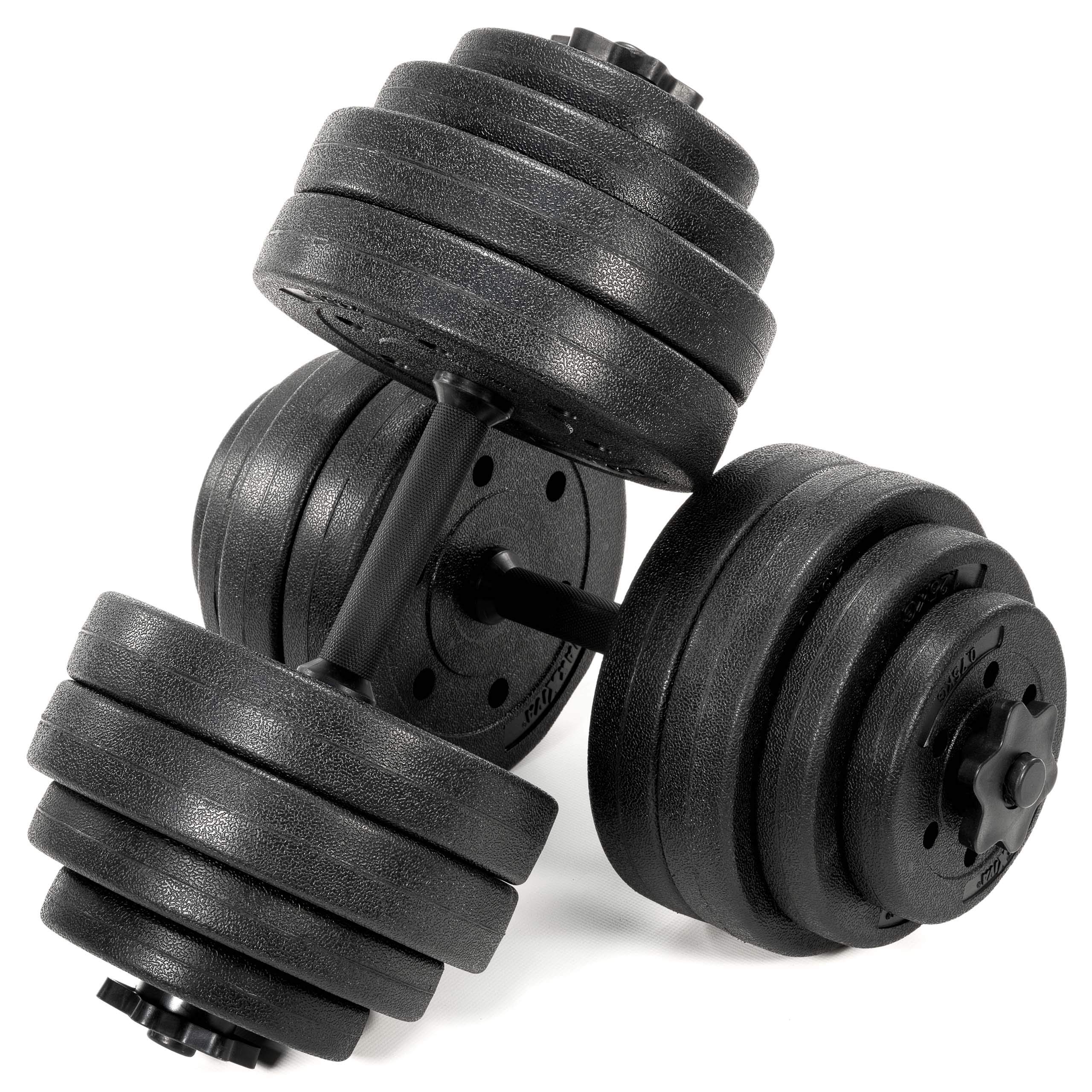 MAXXIVA Kurzhantel Set Zement Sternverschluss schwarz 2x10kg 2x15kg 2x20kg
