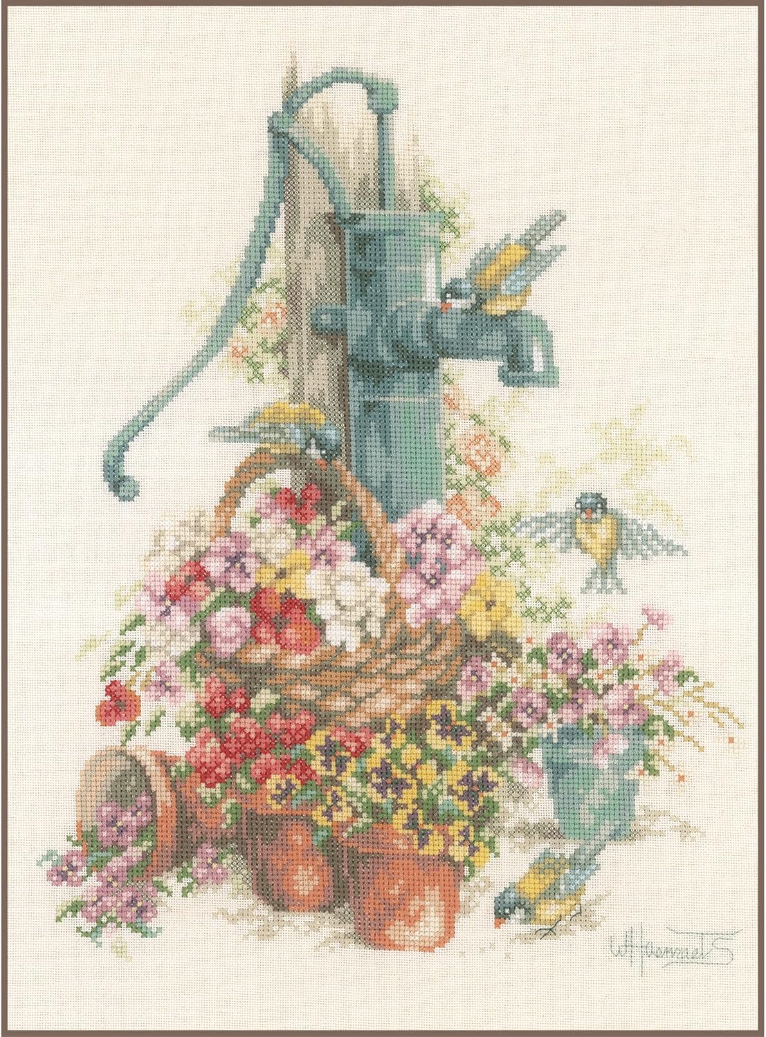 Lanarte Birds at The Water Pump Counted Cross-Stitch Kit