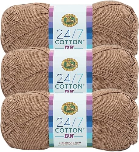 Miniatura 57 de Lion Brand Yarn 24/7 Cotton DK Yarn, Cameo