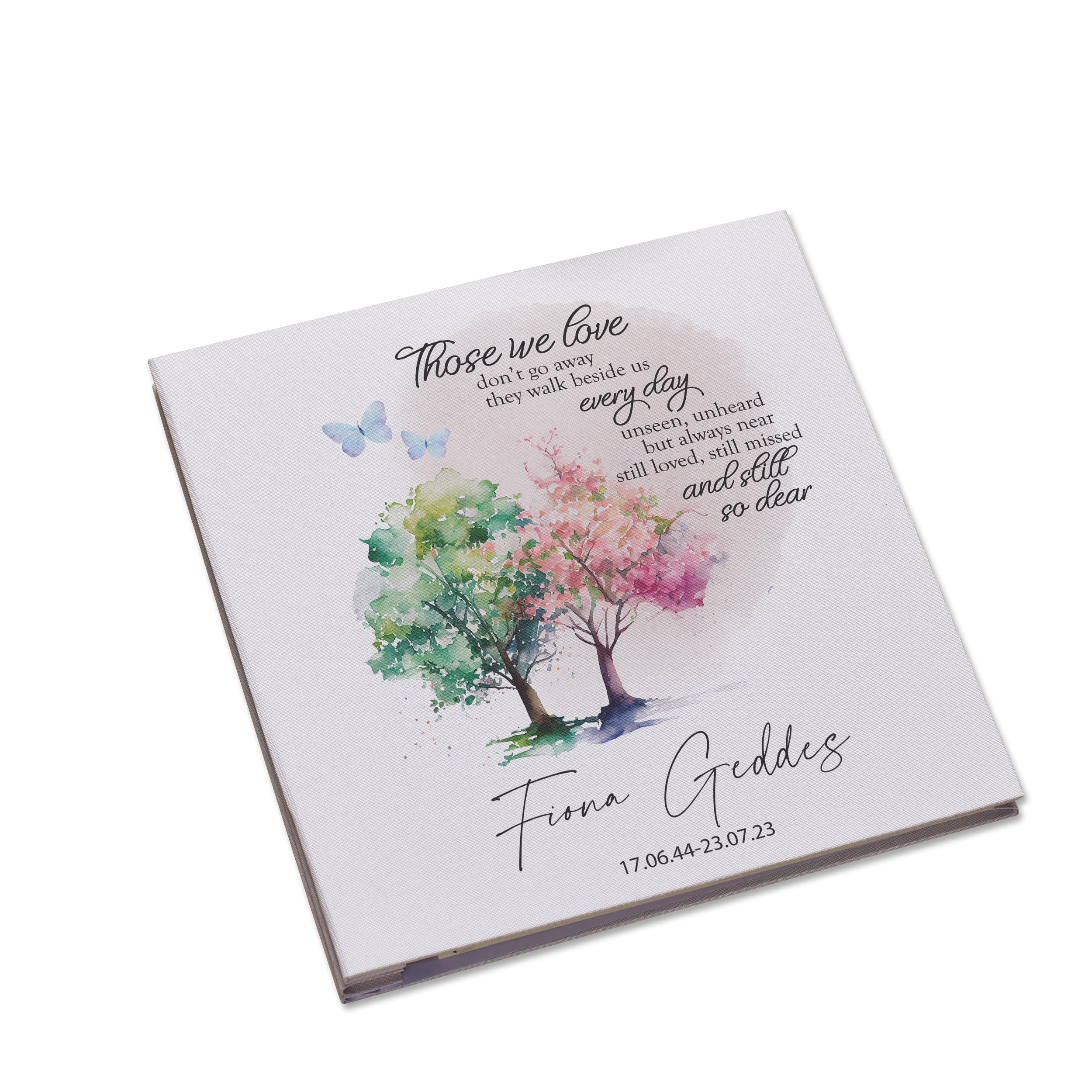 Personalised Large Remembrance Photo Album With Linen Cover Those We Love Dont Go Away
