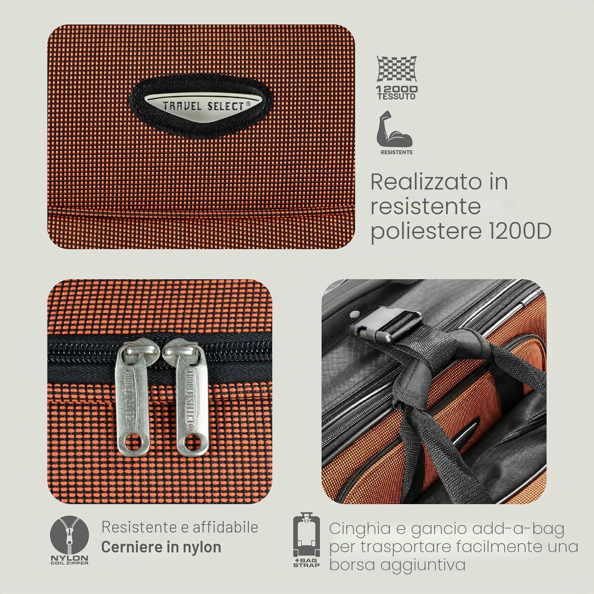 Travel Select Amsterdam - Trolley verticale espandibile, Marina Militare, 8-Piece Set, Set da 2 pezzi