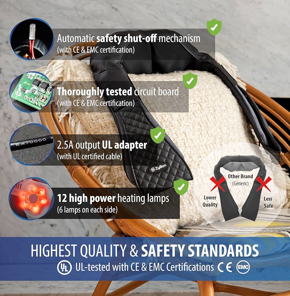 Amazon.com: Zyllion Shiatsu Neck and Back Massager with Heat