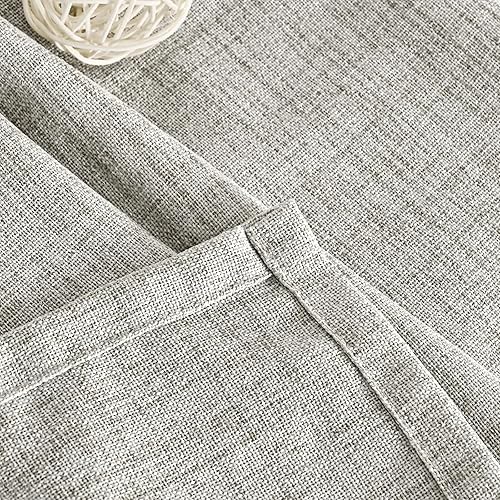 Miniatura 9 de YoungsTex Cortinas de lino de 63 pulgadas de largo, cortinas de lino gris oscuro con ojales de bronce, filtran la luz, cortinas de ventana para sala
