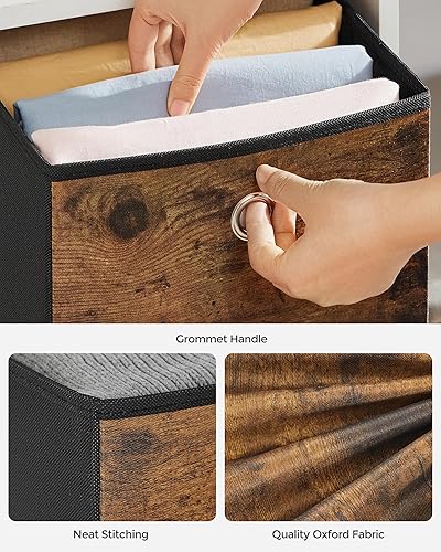 Miniatura 6 de SONGMICS Cubos de almacenamiento, juego de 6 contenedores de almacenamiento con asas, cajas de almacenamiento plegables de tela Oxford y tela no