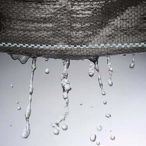 Miniatura 3 de GardenMate Tela de control de malezas tejida en hoja de 6 x 65 pies, membrana negra estabilizada para cubierta de suelo resistente