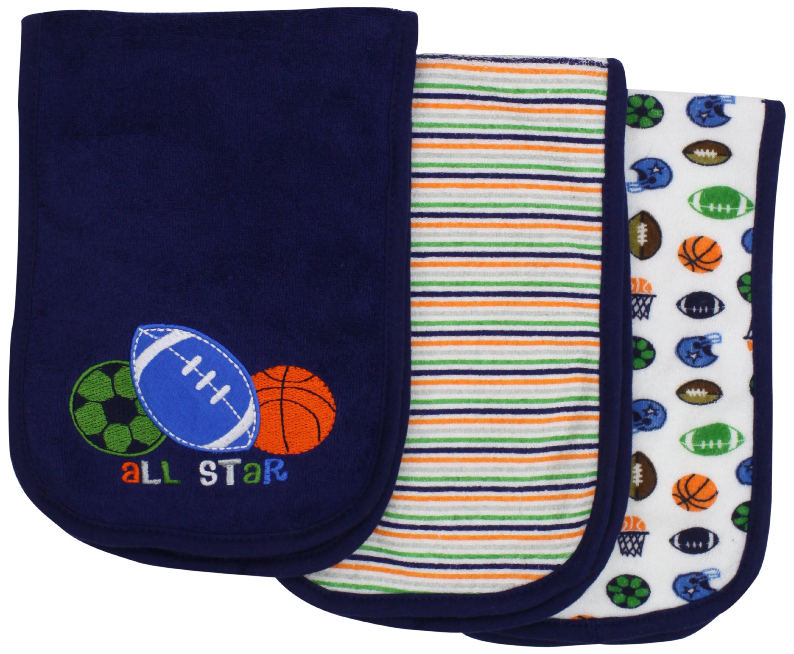 Gerber Baby-Boys Terry Burpcloths Sports (Pack of 3)