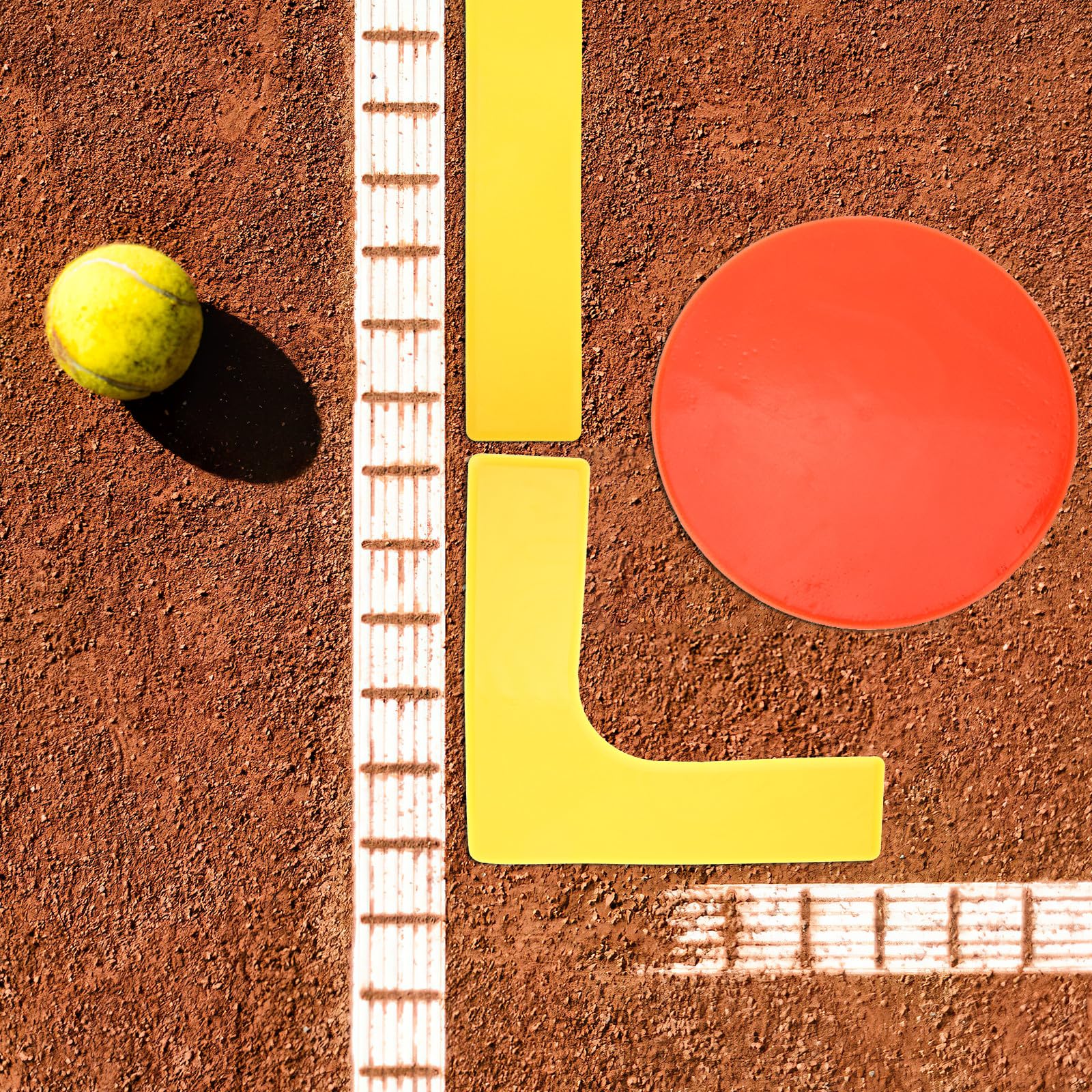 Set Marcatori da Campo per Allenamento Calcio e Tennis in PVC Resistente 18 Pezzi Segnali Rotondi e Linee Rette per Campi Esterni e attività Sportive