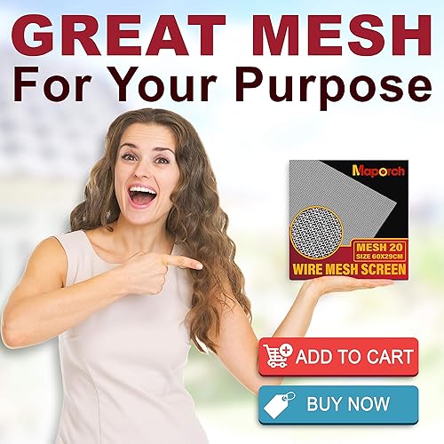 Miniatura 7 de MaPorch Pantalla de malla de acero – 11.4 x 23.6 pulgadas – Malla de alambre de acero inoxidable 20 para proyectos de bricolaje, cubierta