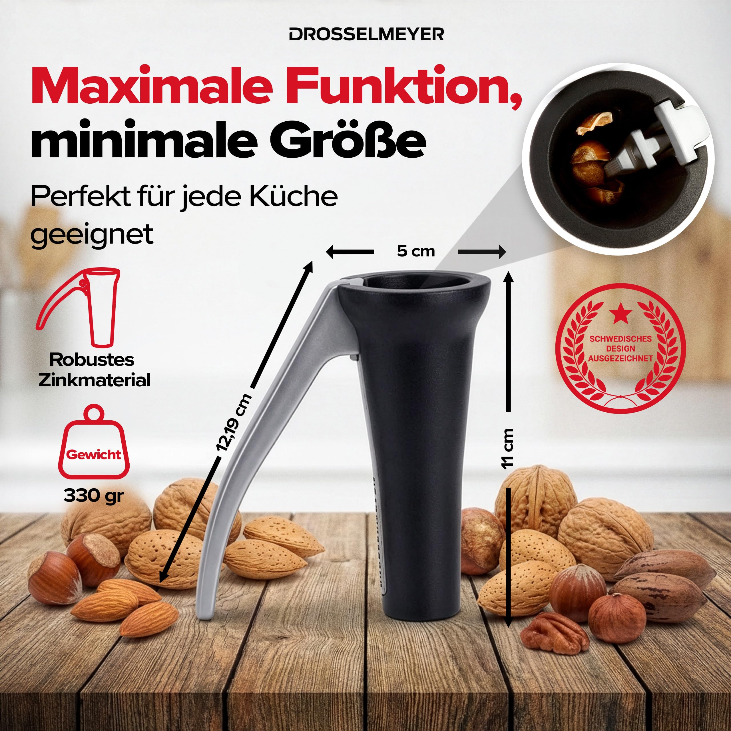 Drosselmeyer Design Nussknacker (Schwarz)