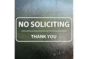 No Soliciting Sign 3'X7' No Soliciting Indoor Outdoor Window Sticker