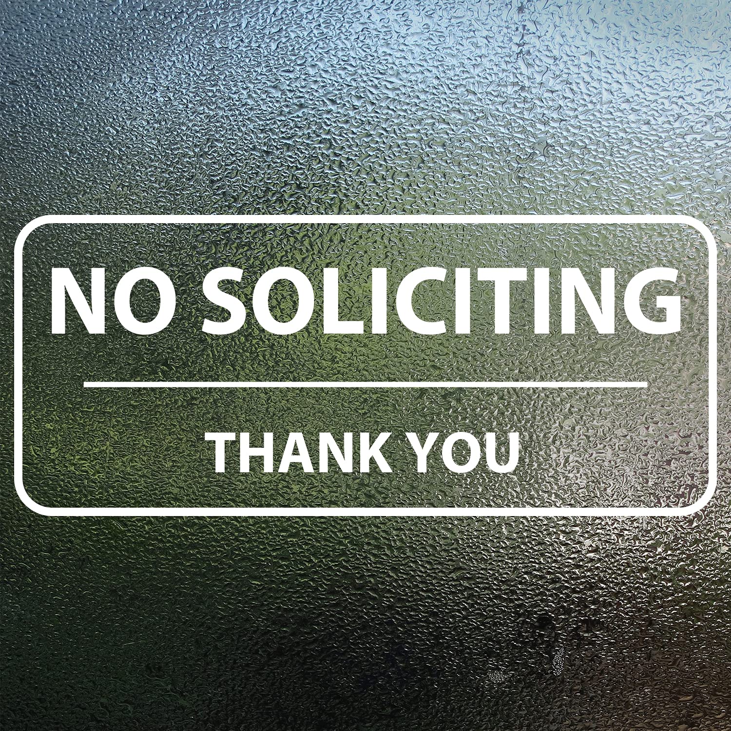 No Soliciting Sign 3''X7'' No Soliciting Door Window Sticker Indoor Outdoor Waterproof UV Proof Vinyl Decal for Home Business 5 Pack Clear