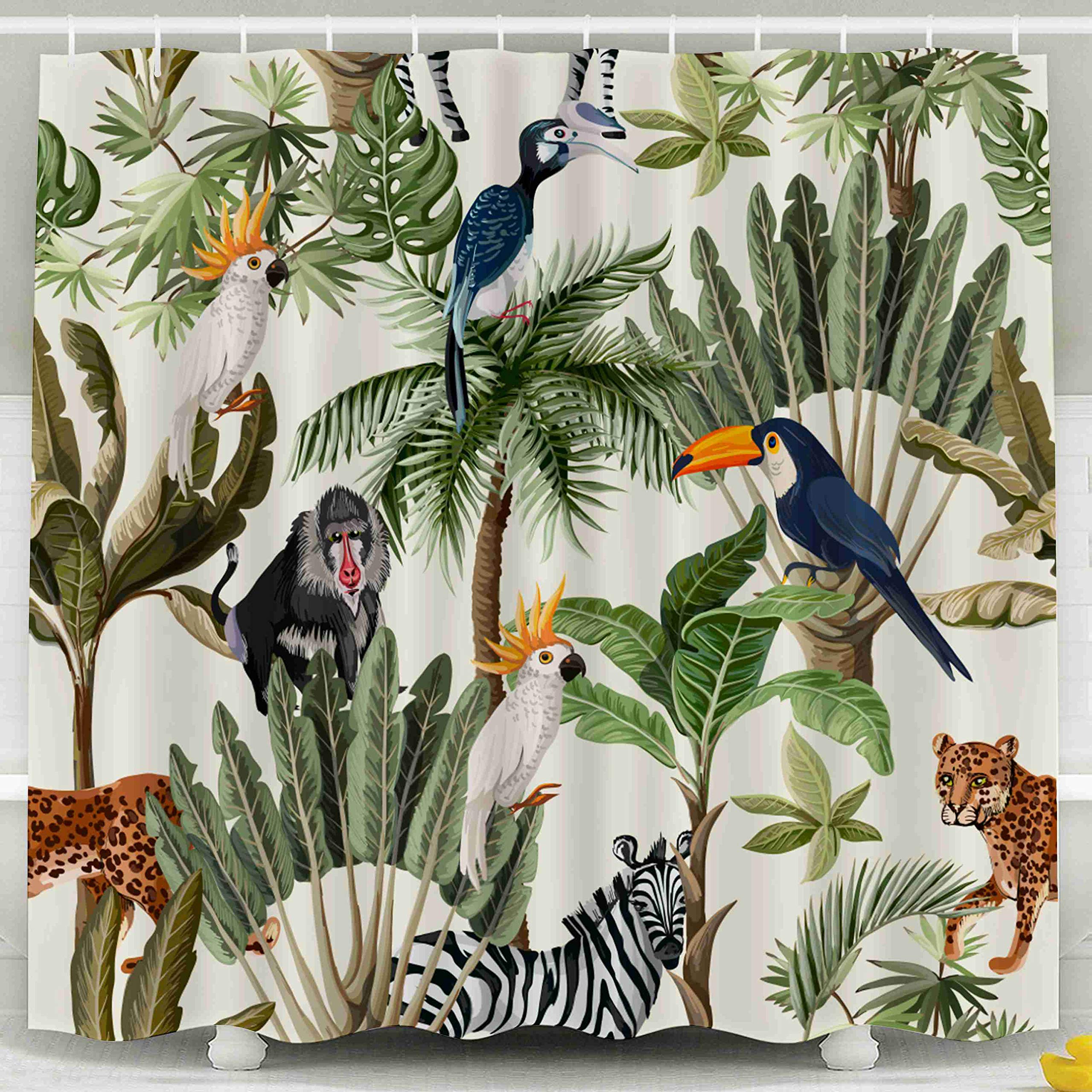 Jungle Shower Curtains Curtains & Drapes 2023