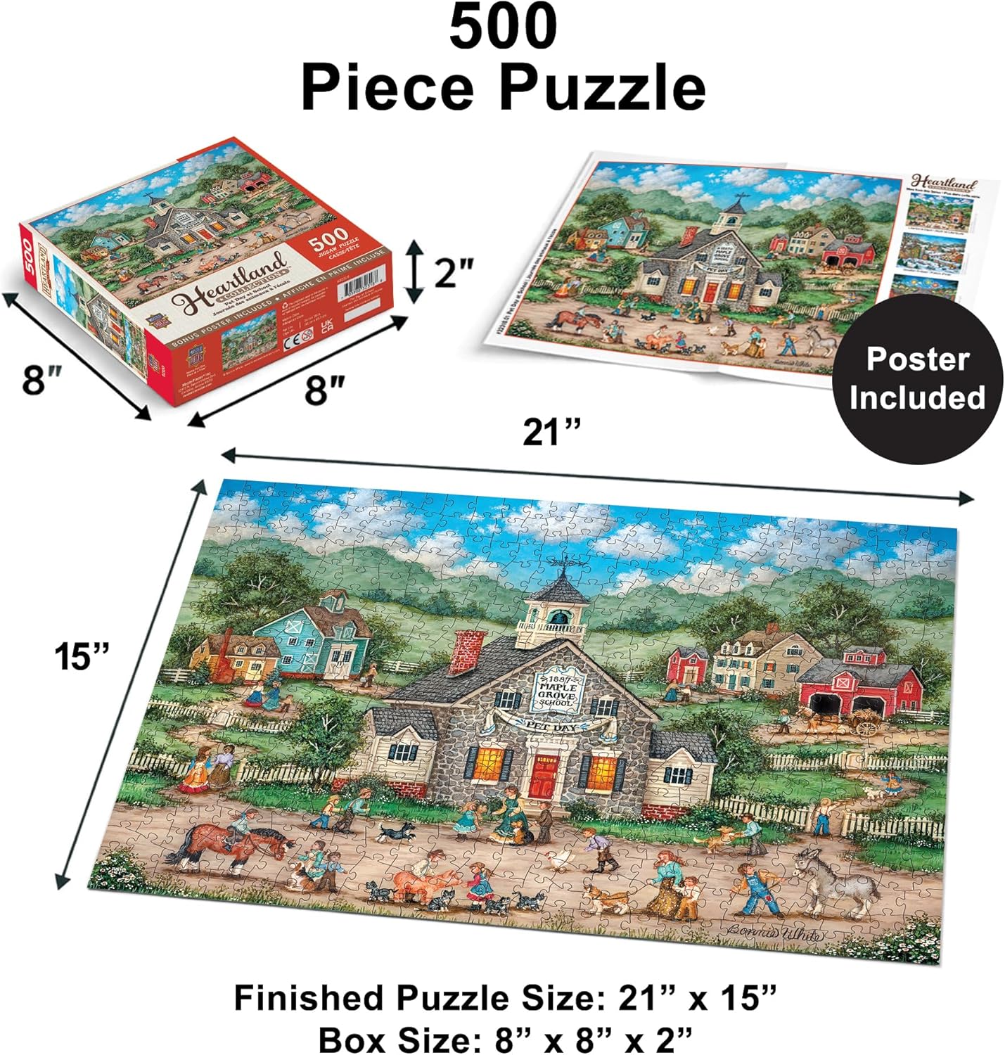 Masterpieces 500 Piece Jigsaw Puzzle for Adults, Family, Or Youth - Pet Day at School - 15"x21"